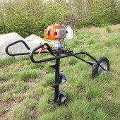 厂家货源手推式果园园林栽种施肥挖坑机 二冲程折叠式地钻