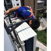 武汉南湖美的柜机空调不制冷维修、加氟、清洗