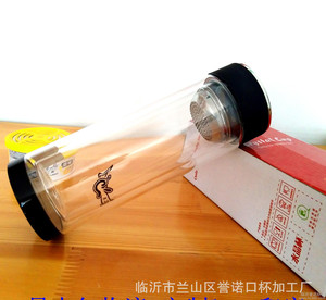定制水晶双层玻璃口杯高硼硅材质双层隔热杯子设计logo印字