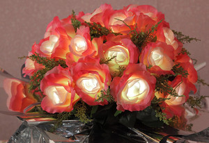 装饰花 厨窗花 发光郁金香花束