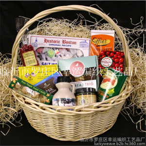 工厂批发定制 纯手工柳编 节日礼品篮