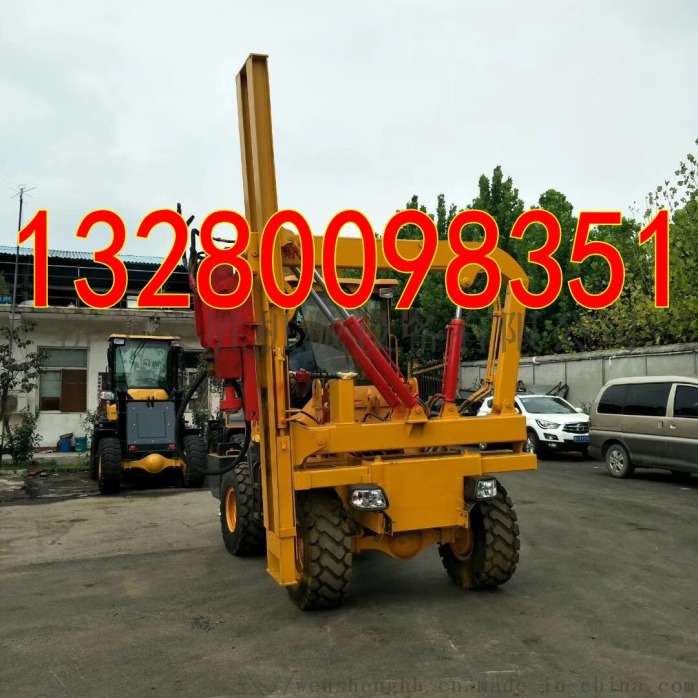 公路钢护栏打桩机 高速路立柱打桩机761813152